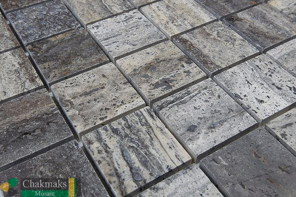 Каменная Chakmaks Anatolian Stone 50x50 Мозаика из травертина (50х50*10 мм) SILVER — фото 3