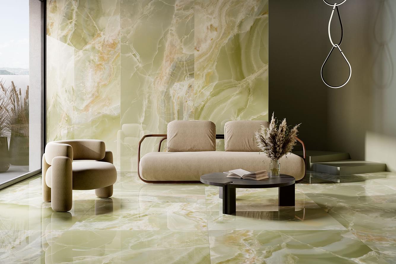 Фото в интерьере для гостиной COEM Ceramiche Onice Effect