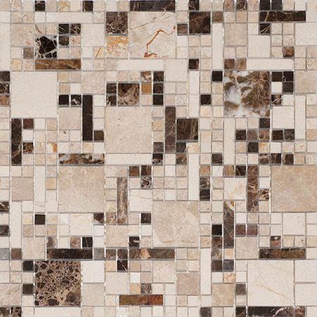 Каменная Colori Viva Natural Stone Mos.Mix.Polished Spainish (разноформатная) Crema Marfil/Dark Emperador/Light Emperador 30.5х30.5