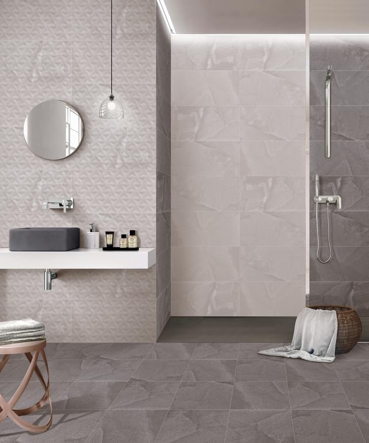 Фото в интерьере для душа Cube Ceramica Iron Stone