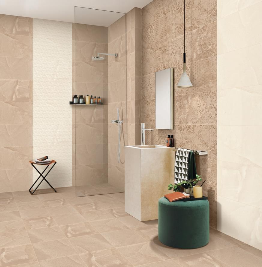 Фото в интерьере для душа Cube Ceramica Iron Stone