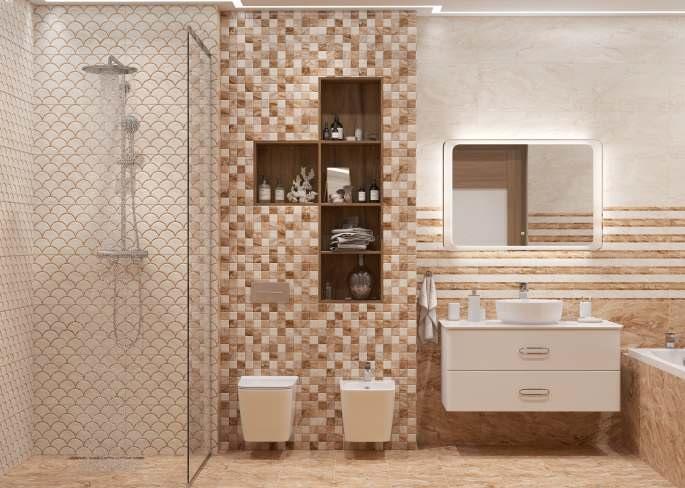 Фото в интерьере для душа Cube Ceramica Prado