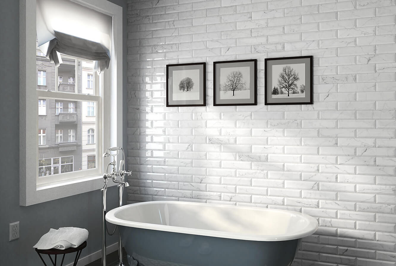 Фото в интерьере для ванной Equipe Carrara