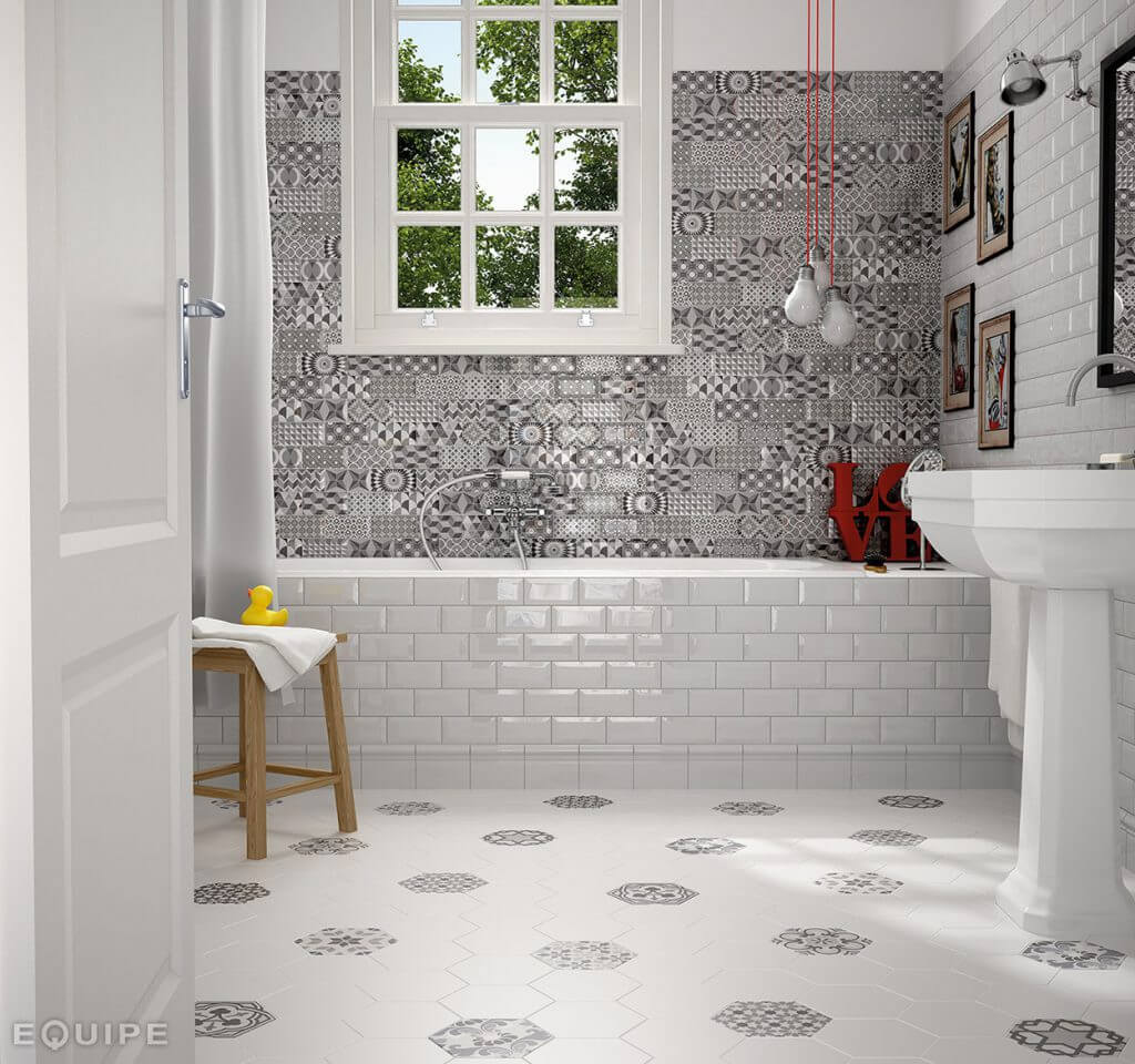 Фото в интерьере для ванной Equipe Hexatile