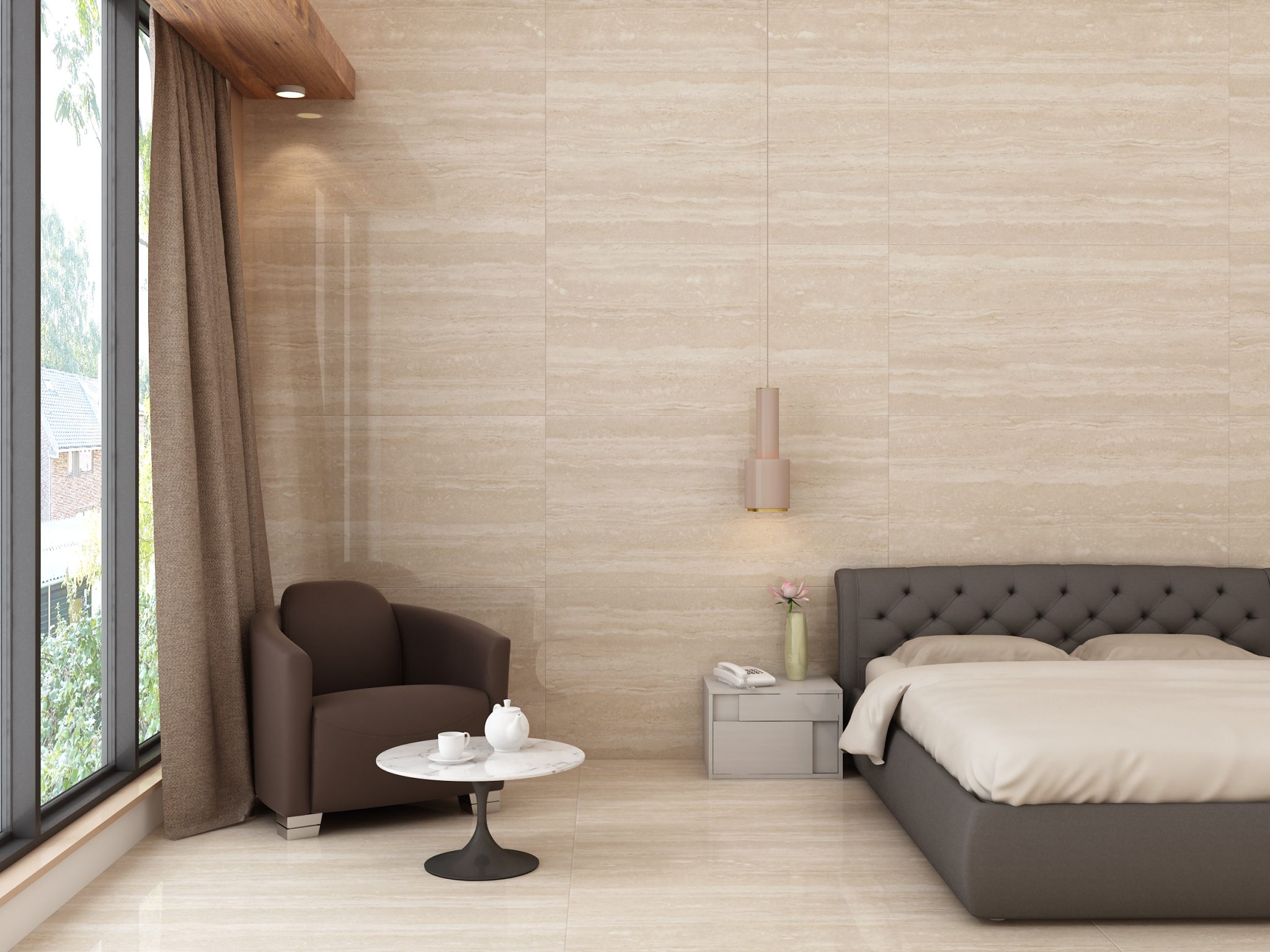Полированный Evolution Ceramic Керамогранит RTB60120 Royal Travertine Beige Glossy 60х120 — фото 2