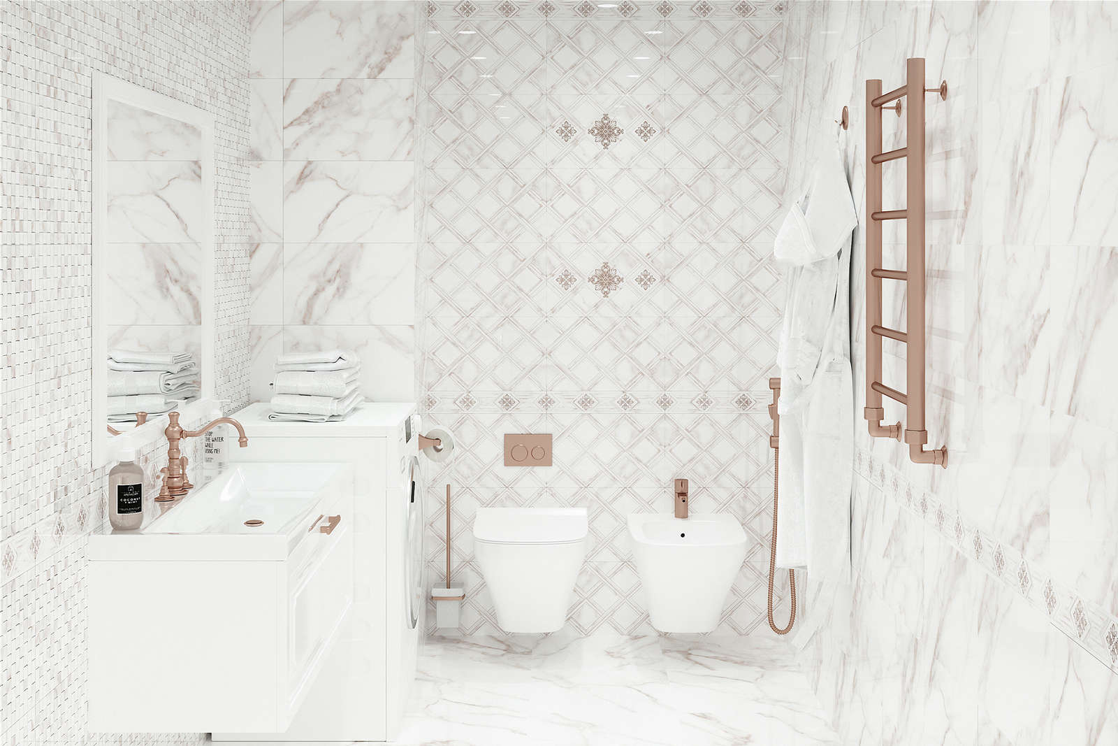 Фото в интерьере для ванной Global Tile Calacatta Gold