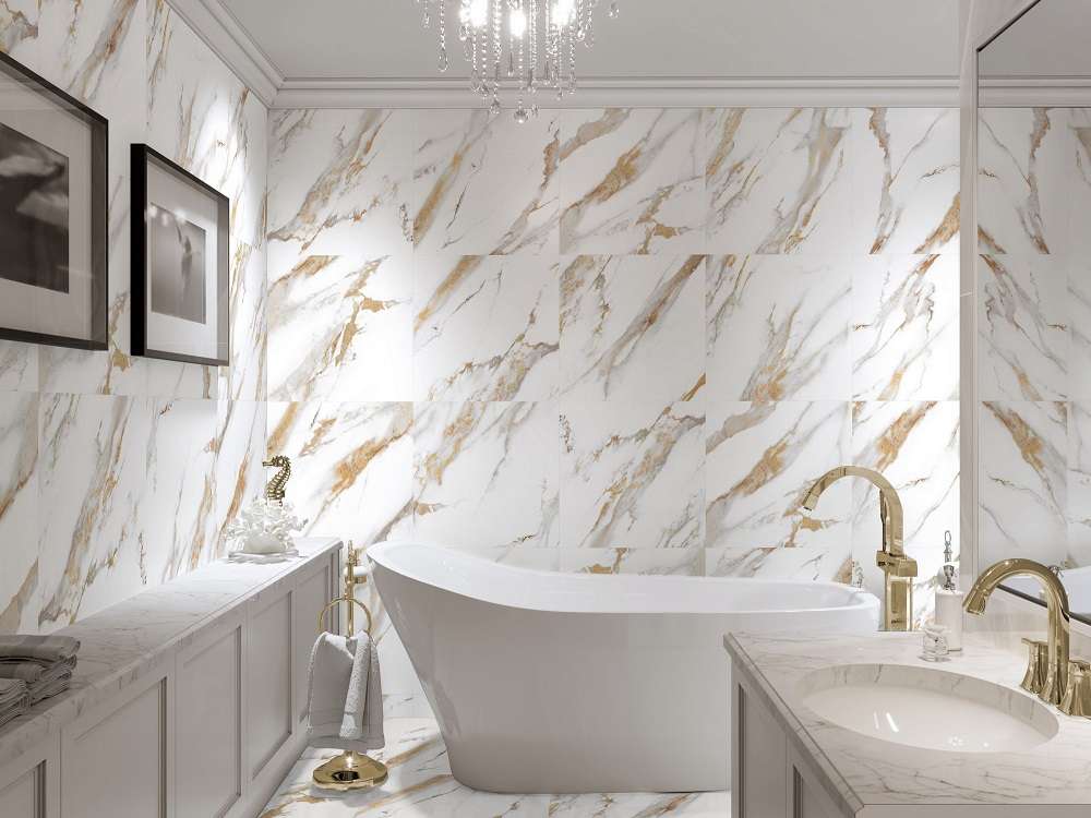 Фото в интерьере для ванной Global Tile Calacatta Royal