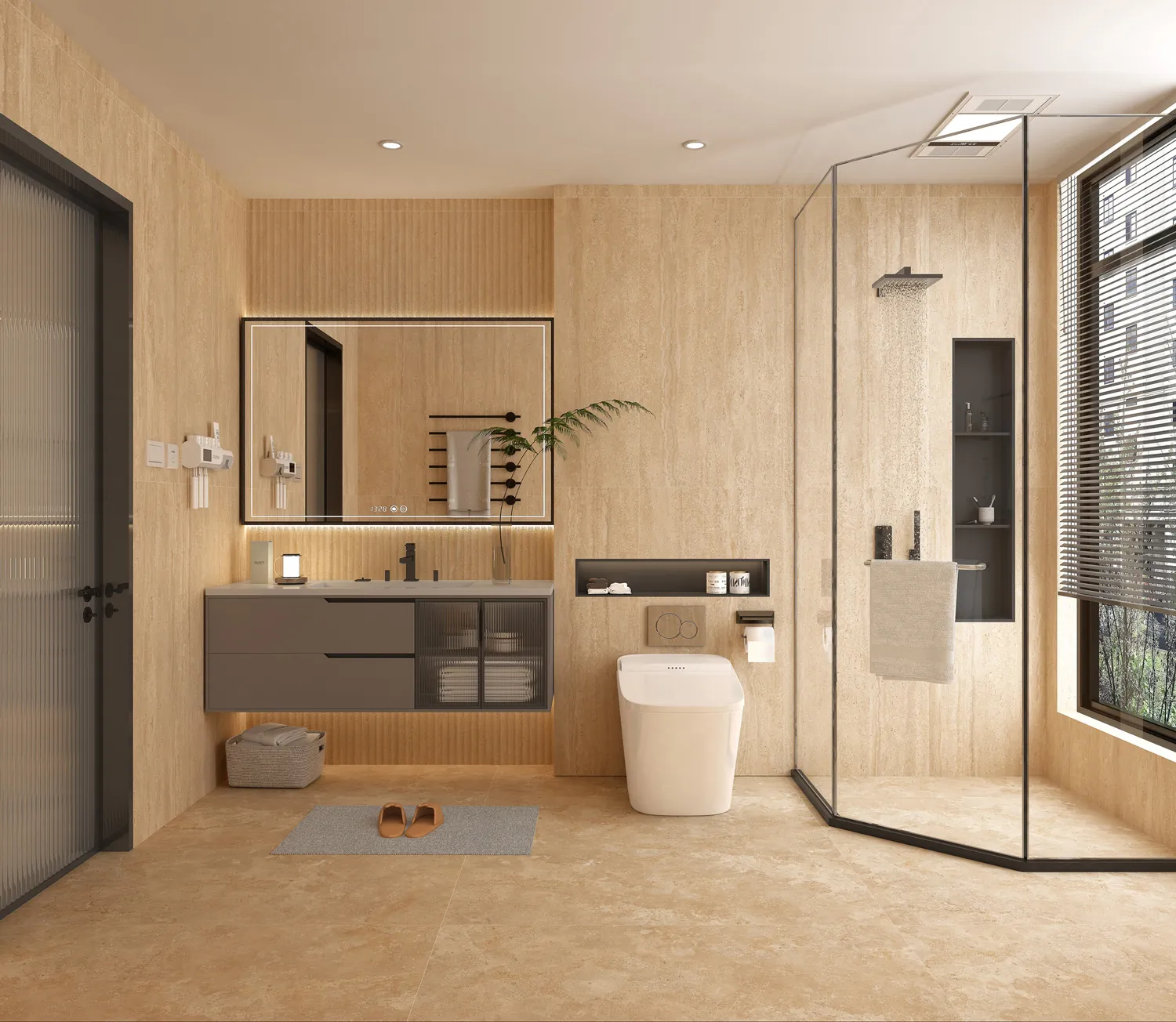 Фото в интерьере Global Tile Травертин Романо
