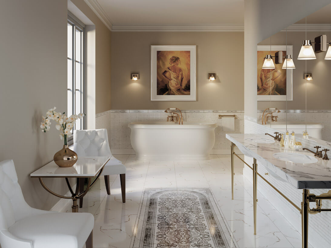 Фото в интерьере для ванной Grasaro Classic Marble