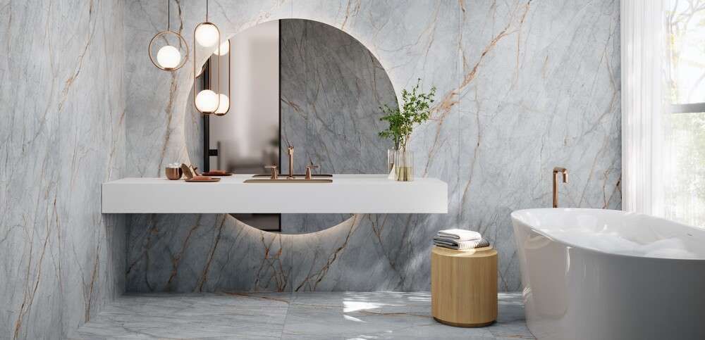 Фото в интерьере для ванной Grespania Blue Roma Cov