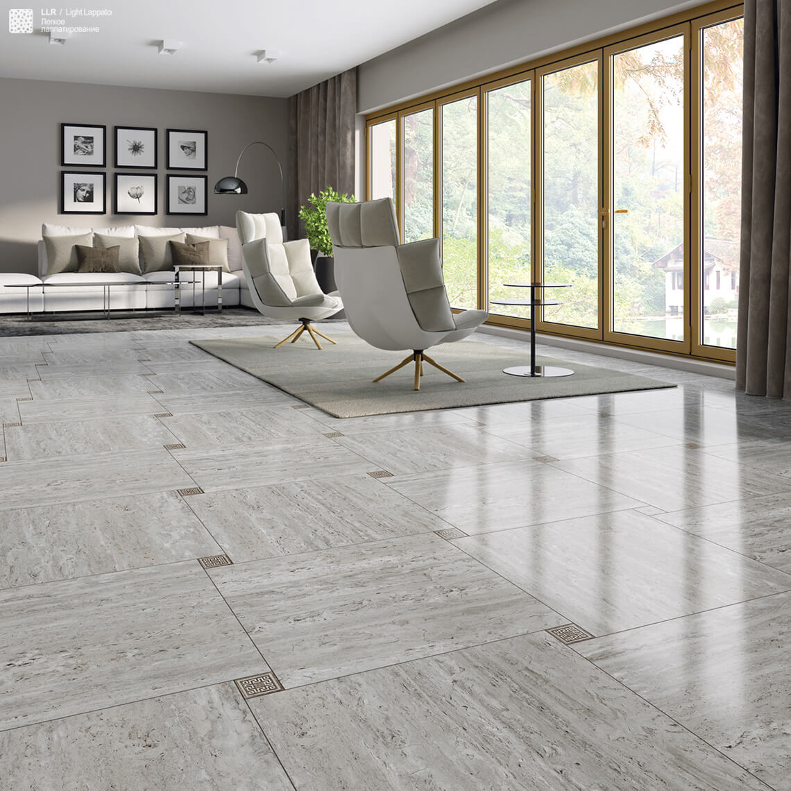 Фото в интерьере для гостиной Idalgo Stone Travertine