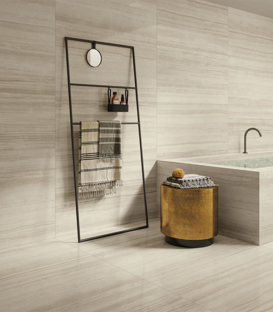 Фото в интерьере для ванной Italon Travertino Floor Project