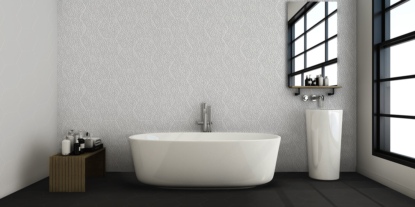 Фото в интерьере для ванной ITT Ceramic Flora Hexa
