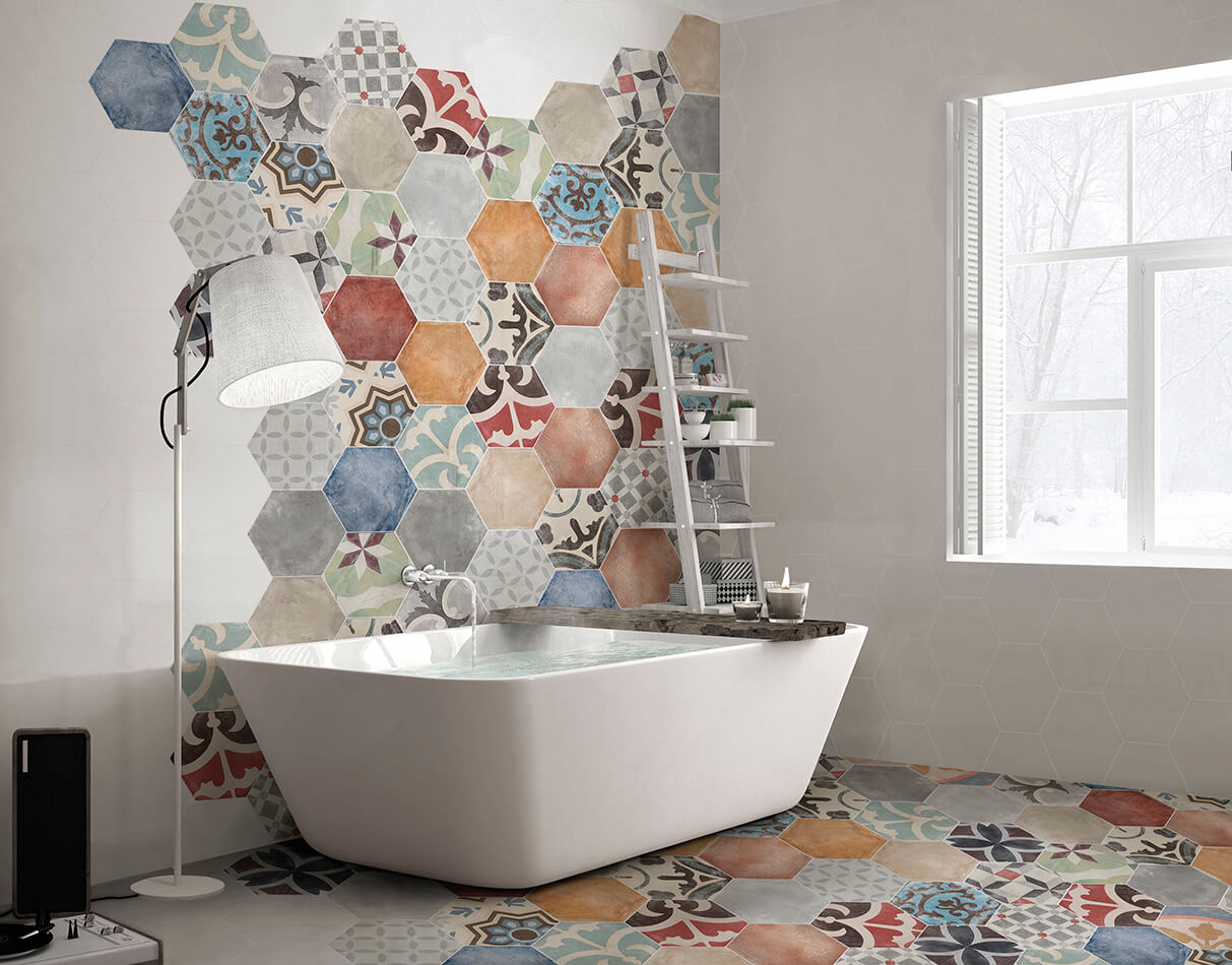 Фото в интерьере для ванной ITT Ceramic Marrakech Hexa