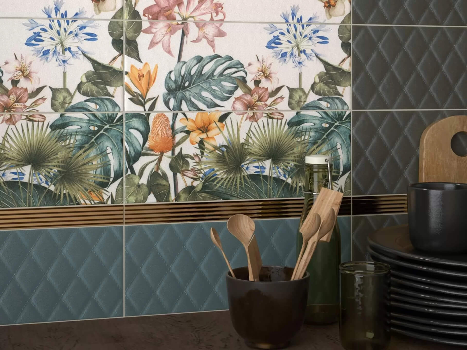 Фото в интерьере для ванной Керама Марацци Зимний сад