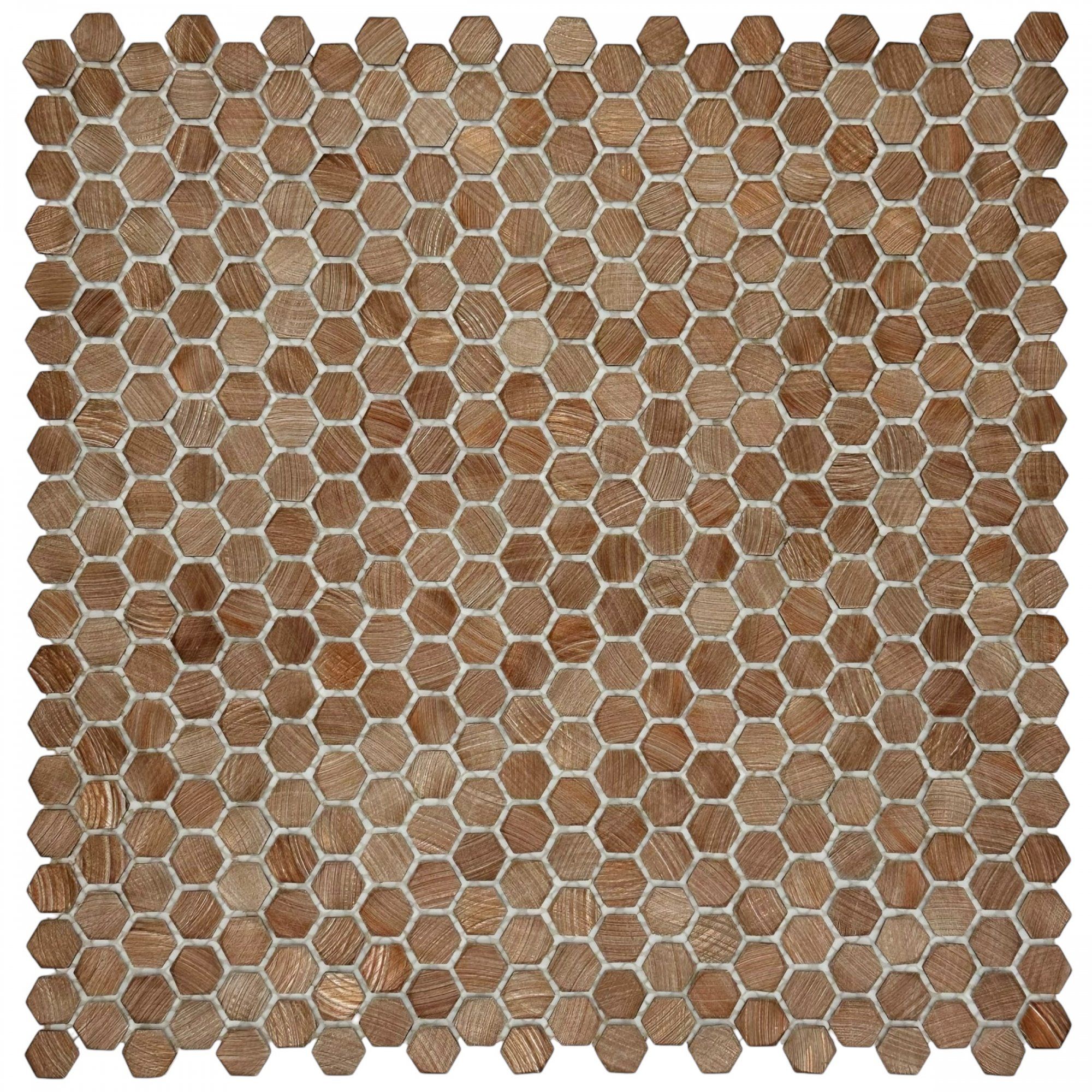 Металлическая Marble Mosaic Мозаика Aluminium Hexagon Rose Gold 30х30