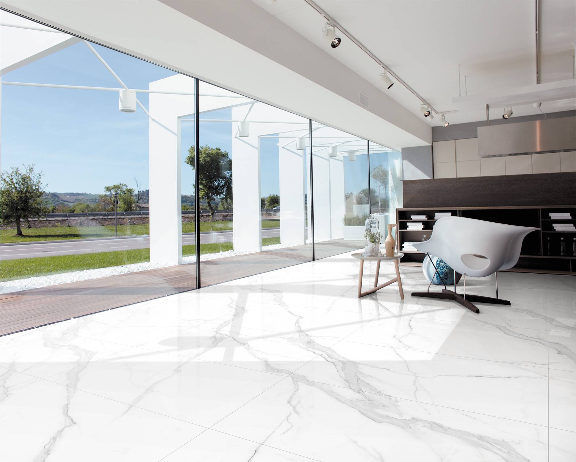 Фото в интерьере для гостиной Marble Mosaic Calacatta Infinity