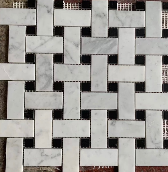 Керамическая Marble Mosaic Мозаика Carpet Series Basket Weave Bianco Pol 30,5х30,5