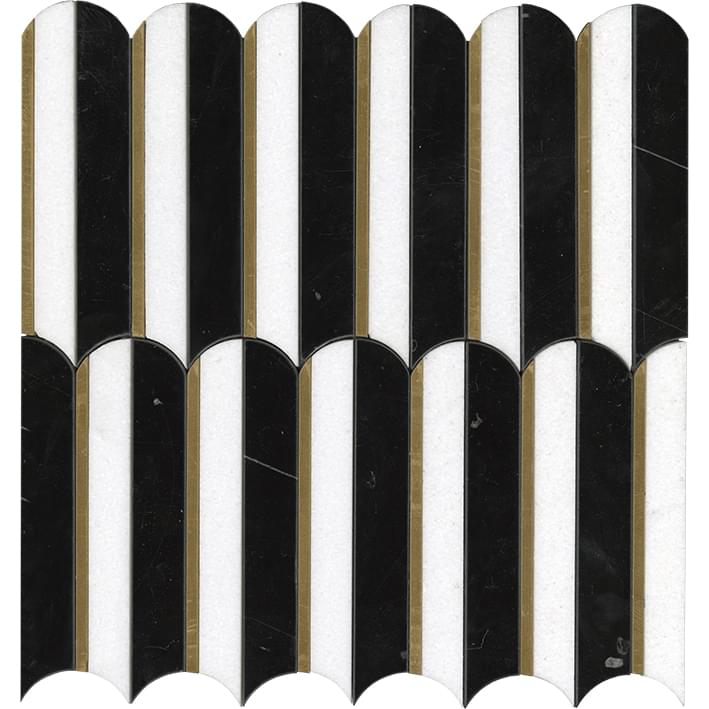 Керамическая Marble Mosaic Carpet Series Мозаика Piano Black 25,5х29,8