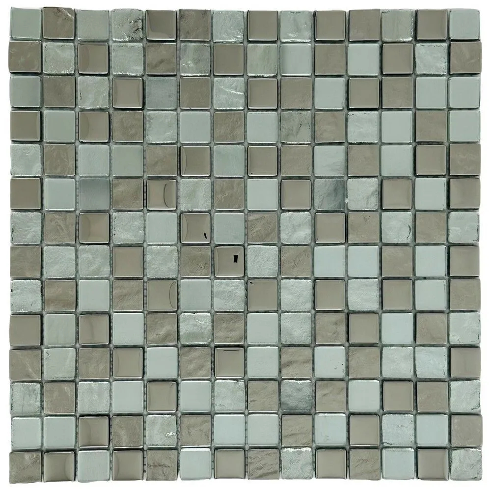 Керамическая Marble Mosaic Glass Мозаика Crystal mix Silver 30х30