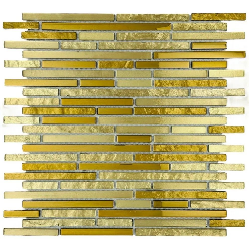Керамическая Marble Mosaic Glass Мозаика Golden Stripes 30х30
