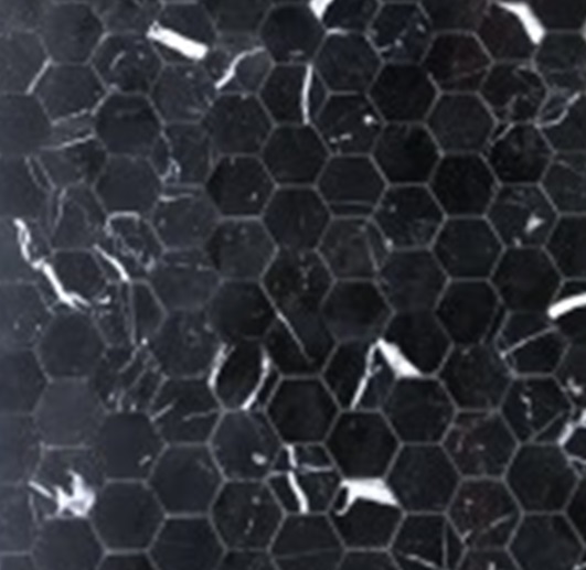 Керамическая Marble Mosaic Мозаика Hexagon Nero Marquina 30х30