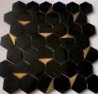 Керамическая Marble Mosaic Мозаика Hexagon Nero Marquina Gold 29,8х30,5