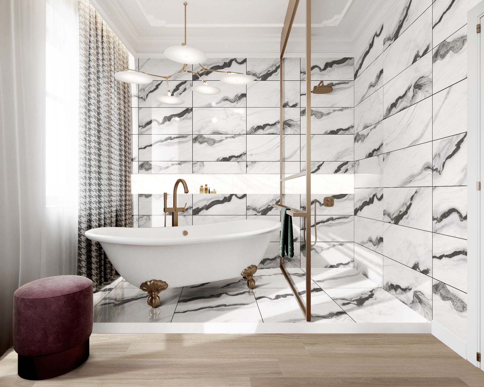 Фото в интерьере Marble Mosaic Panda White