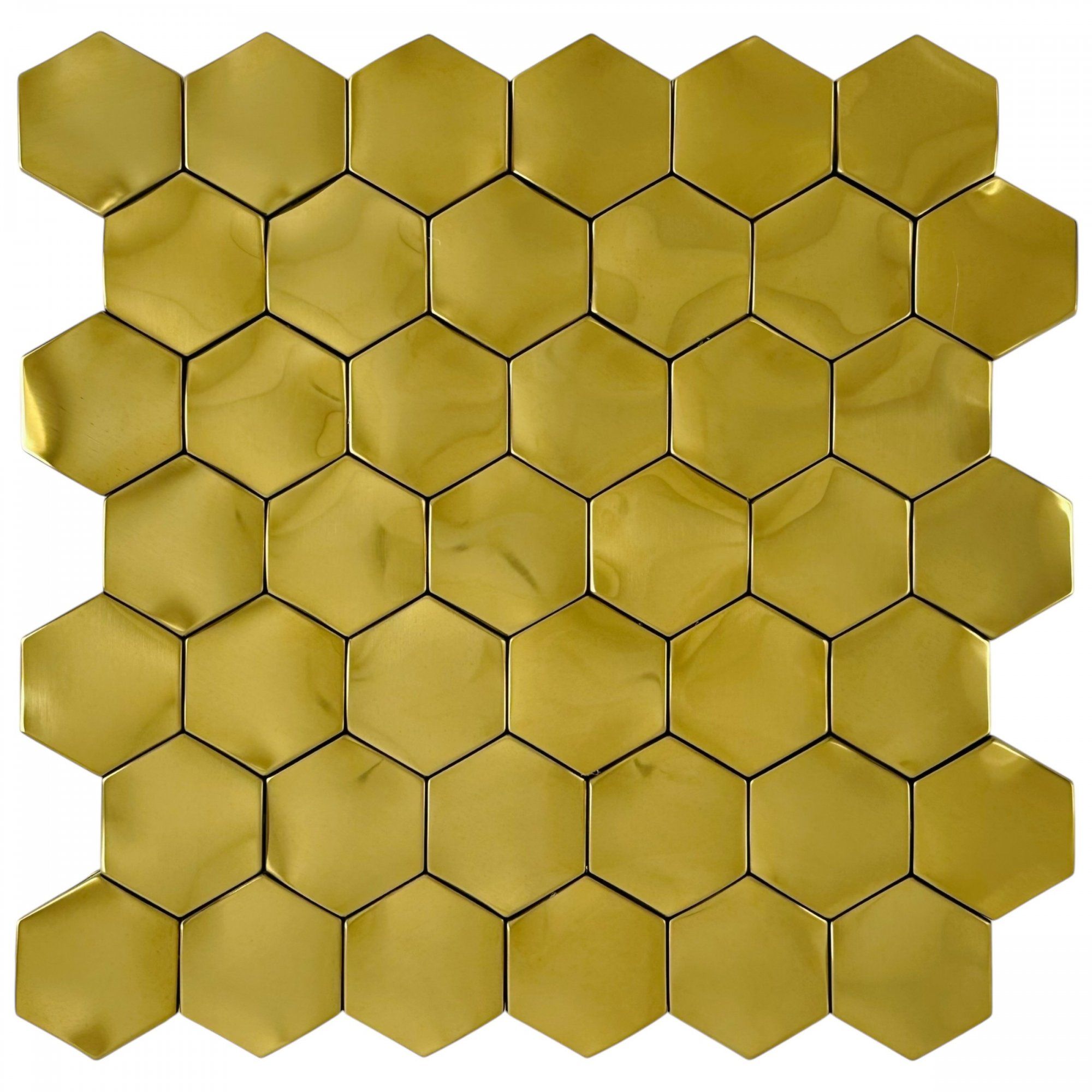 Керамическая Marble Mosaic Stainless Steel Мозаика Hexagon Web Gold 29х30,5