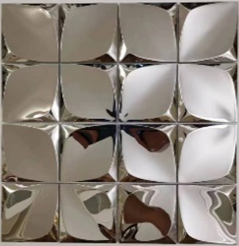 Керамическая Marble Mosaic Мозаика Stainless Steel Origami Silver 30х30
