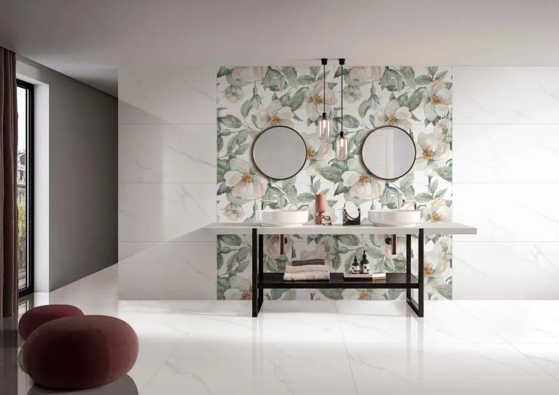 Фото в интерьере Marble Mosaic Statuario Slim