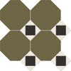 Матовый Metlah.Store Арундель Керамогранит M6731/6302/7112 Октагон зеленый / Квадрат черный / Треугольник белый на сетке 320х320 — фото 2
