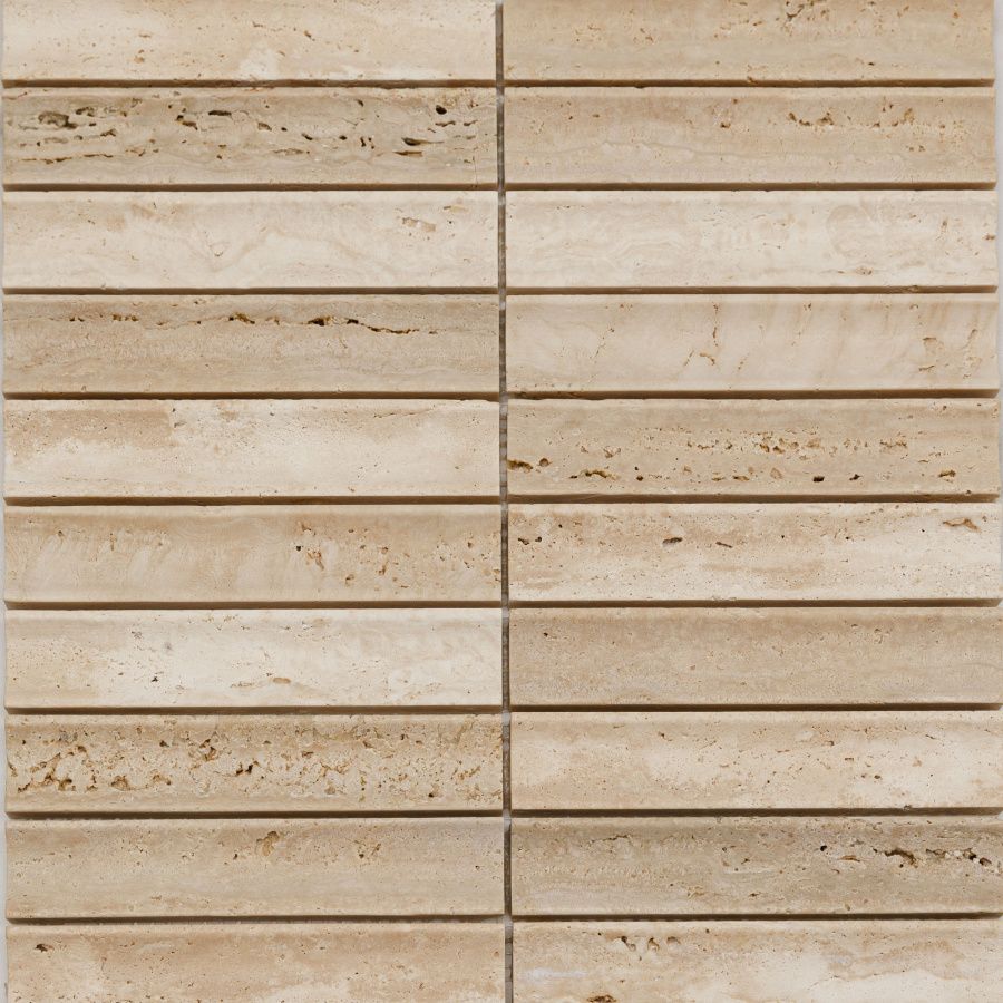 Мраморная Pixel Венеция PIX 343 Yellow Travertine Concave чип 30х151 мм матовая