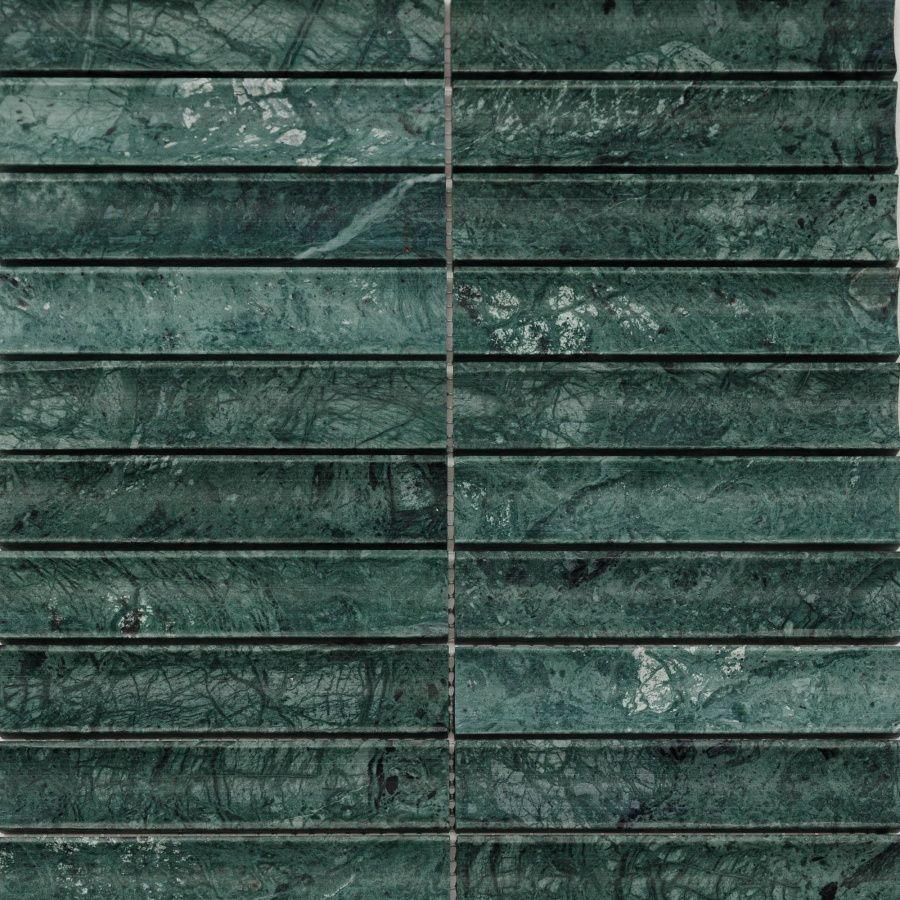 Мраморная Pixel Венеция PIX 344 Spider Green Concave чип 30х151 мм сетка 305х318х12 матовая 