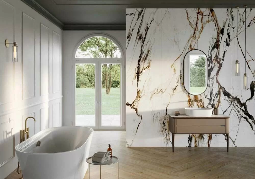 Фото в интерьере Porcelanosa  Xlight Paonazzo