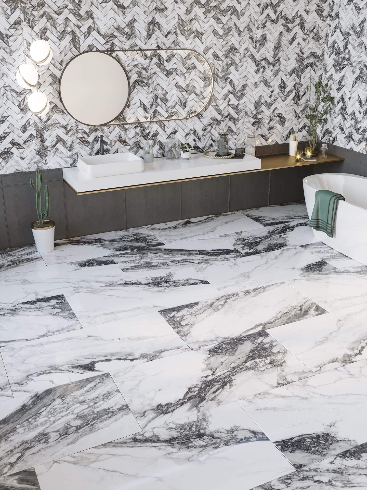 Фото в интерьере для ванной Qua Granite Terra Bianca