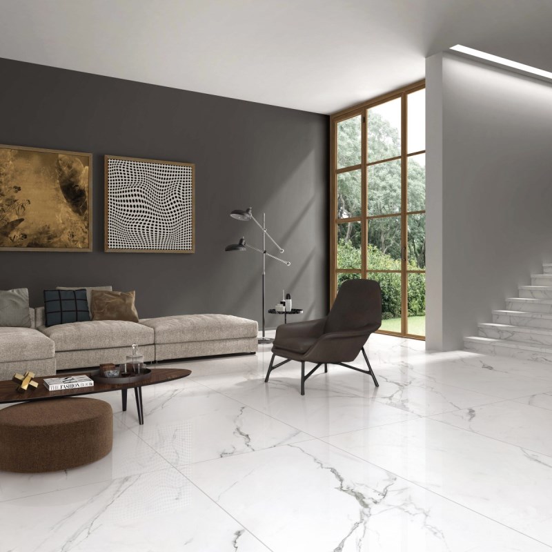 Фото в интерьере для гостиной Realistik Carrara X Satin