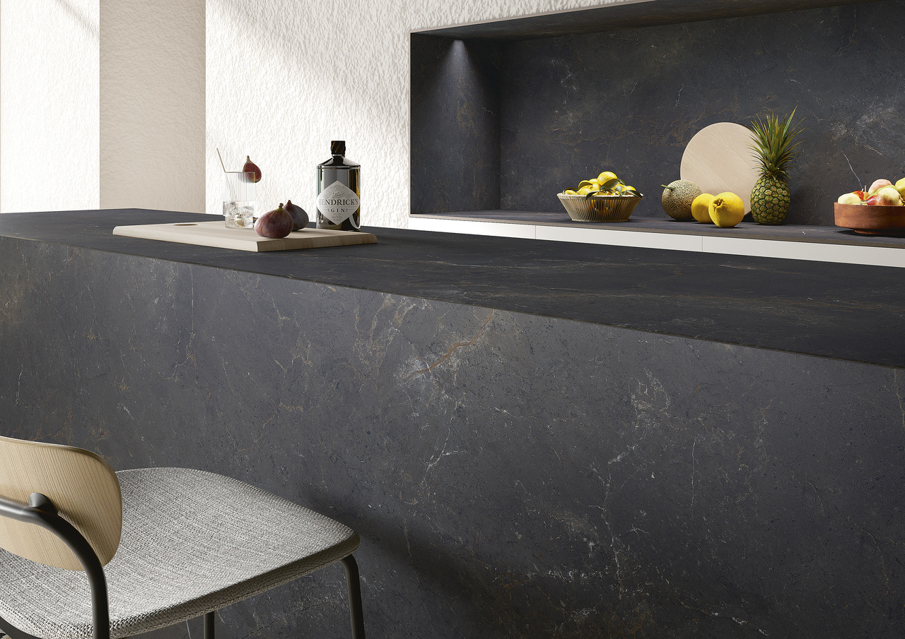 Матовый SapienStone Керамогранит SSH3215501G Basalt Black Natural 12mm 150х320 — фото 11