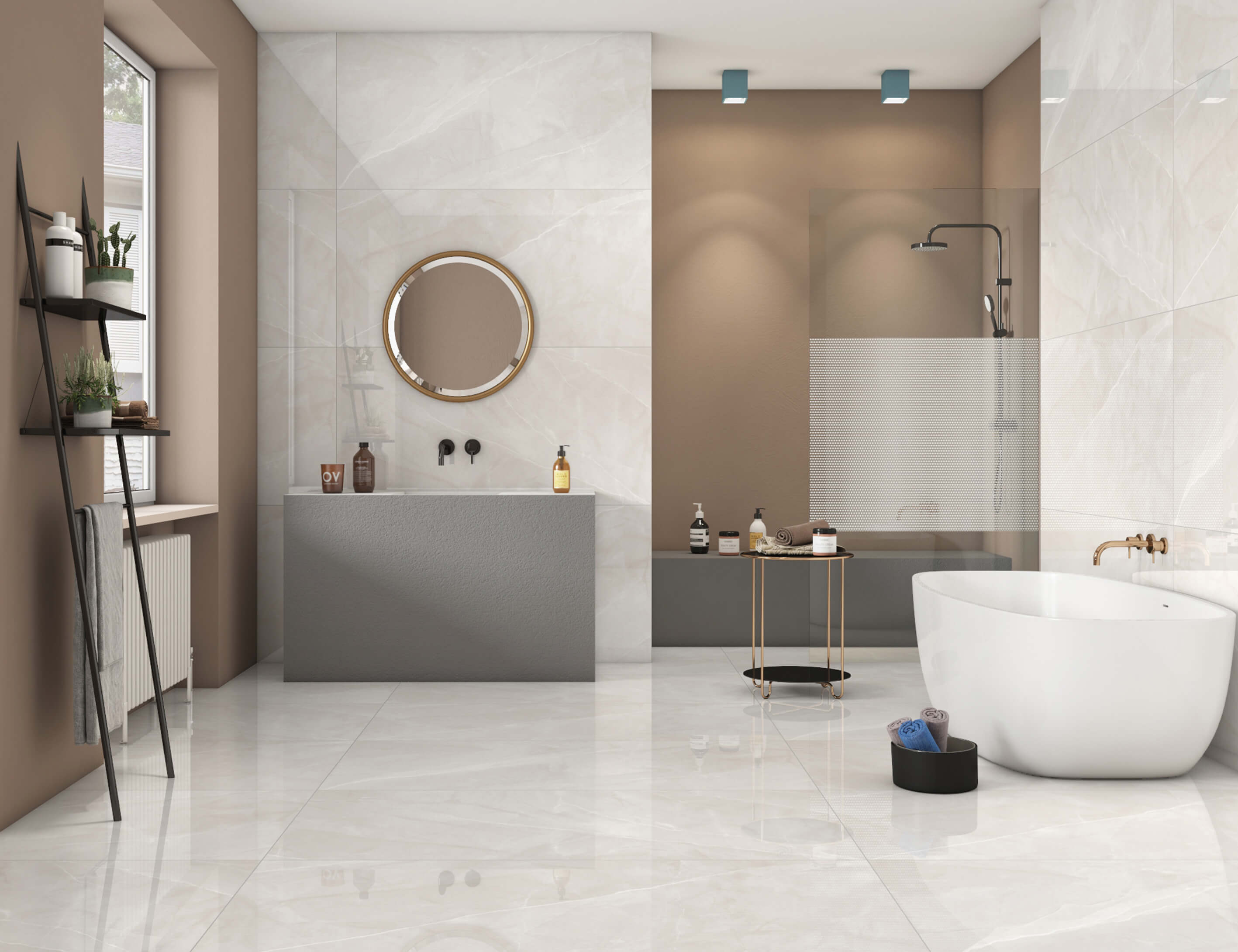 Фото в интерьере для ванной Siena Granito Armani Grey