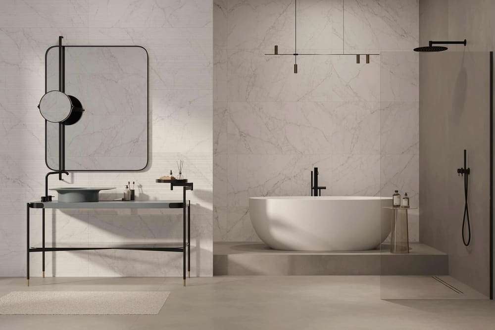 Фото в интерьере для ванной Simpolo Carrara Fogg