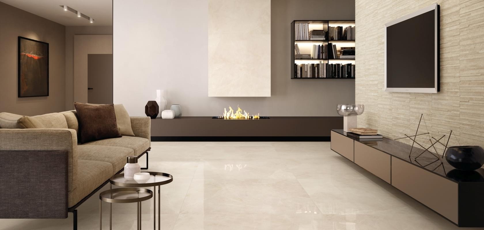 Фото в интерьере для гостиной Supergres Purity Marble