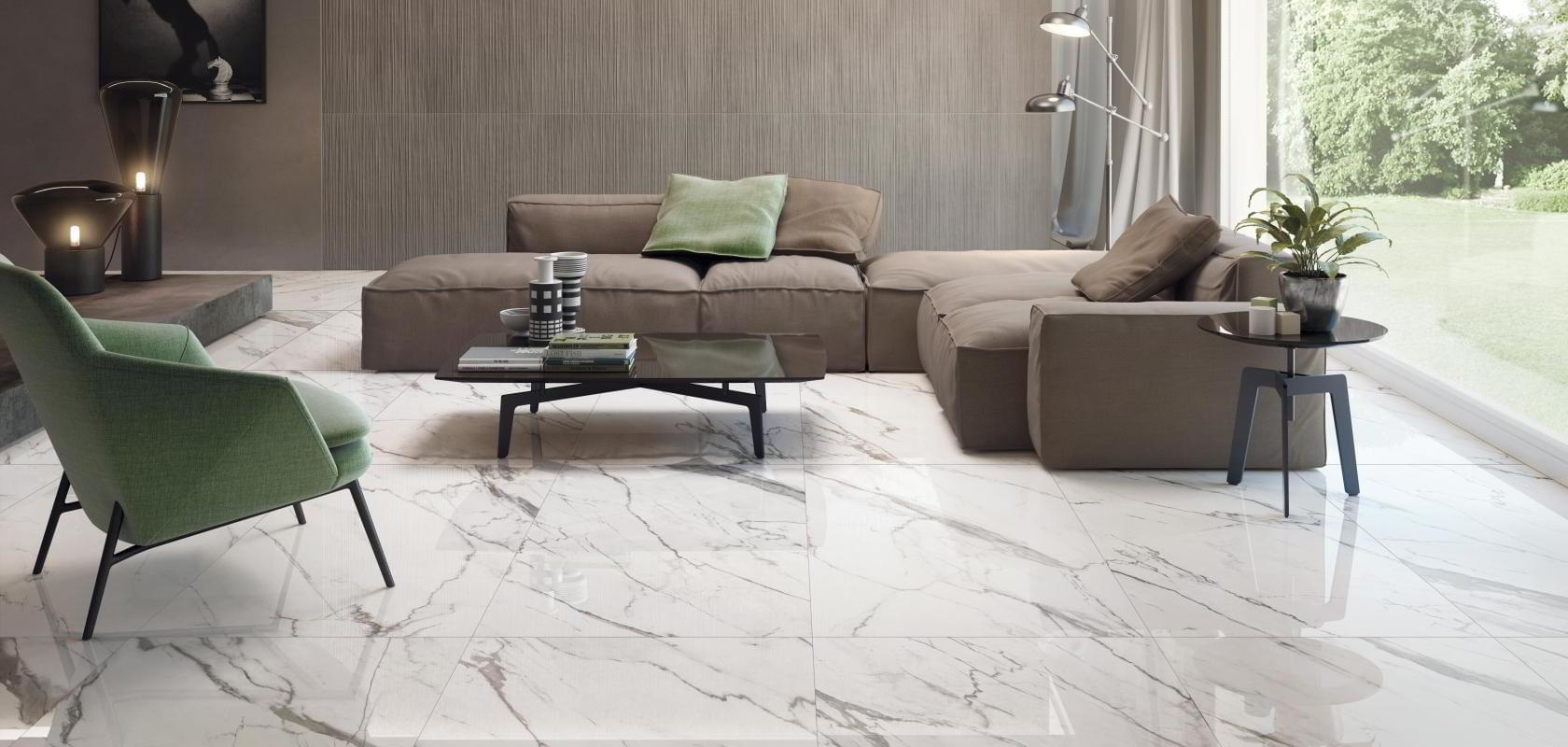 Фото в интерьере для гостиной Supergres Purity Marble