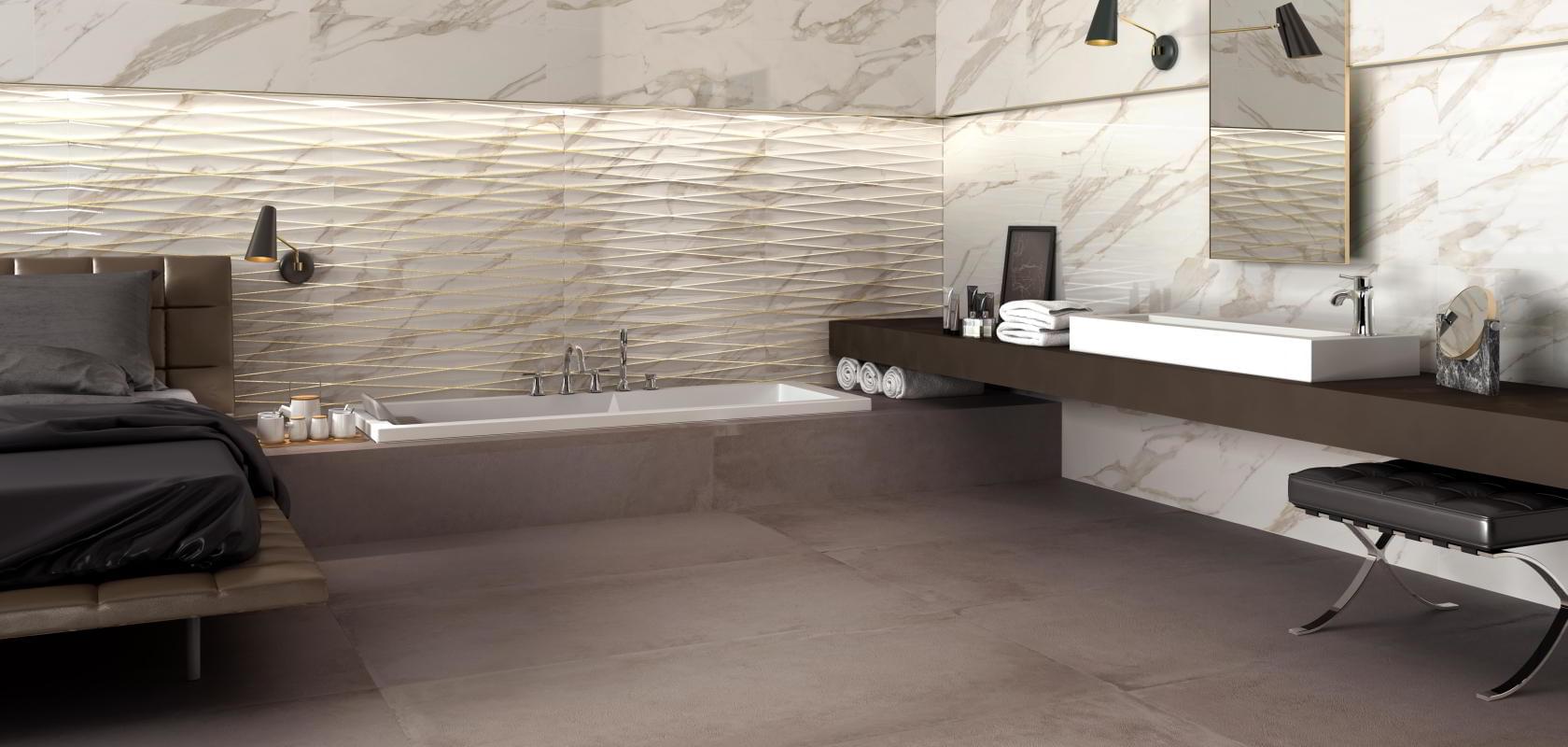 Фото в интерьере для ванной Supergres Purity Marble