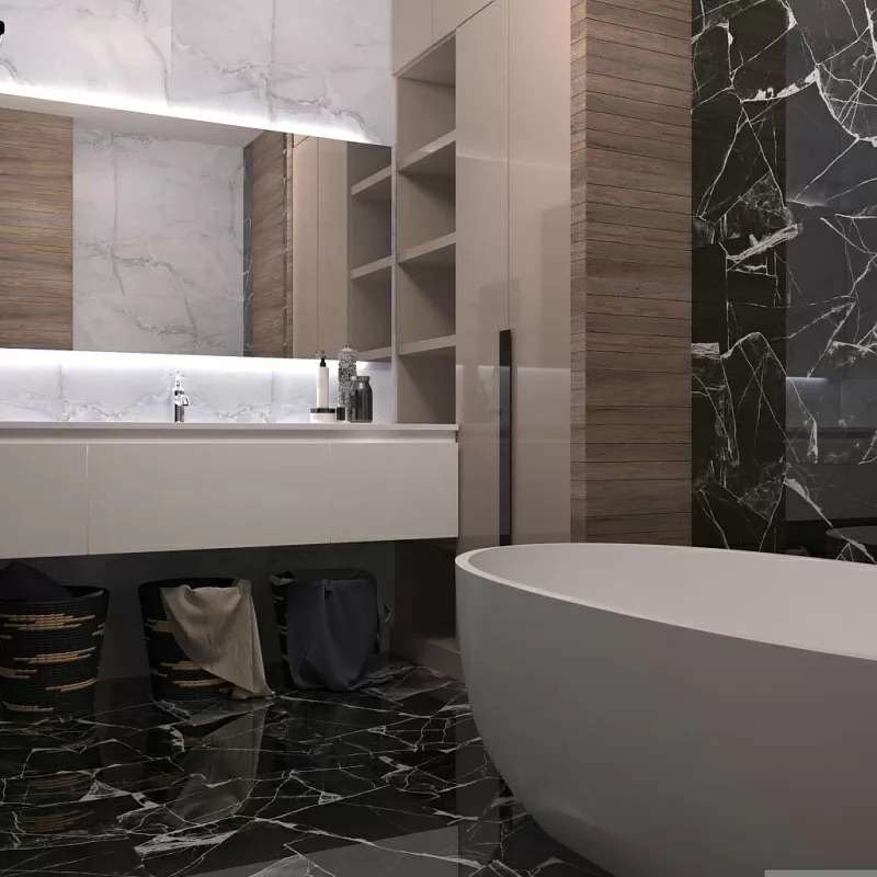 Фото в интерьере для ванной Tile Kraft Flagonyx Black