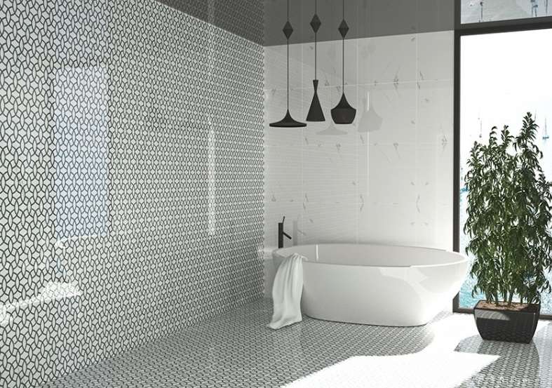 Фото в интерьере для ванной Tile Kraft Marmo Calacatta Decor