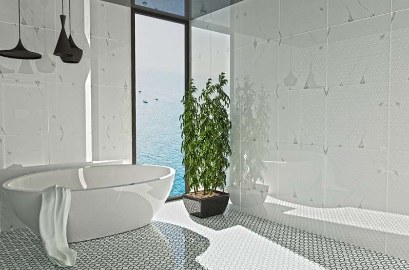 Фото в интерьере для ванной Tile Kraft Marmo Calacatta