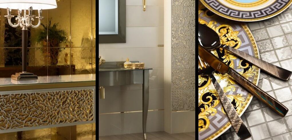Фото в интерьере для ванной Versace Gold